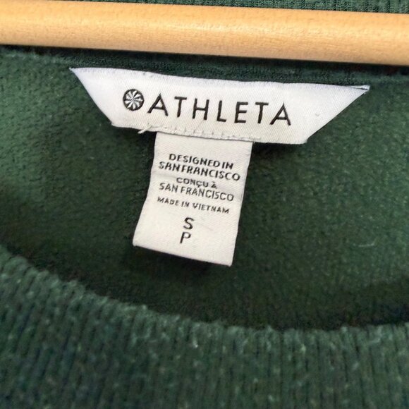 ATHLETA coaster luxe pullover sweatshirt in green size S - Picture 4 of 8